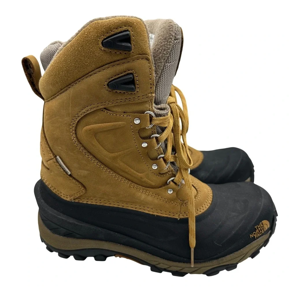 The North Face Chilkat II Winter Boots Mens 8.5 Brown Waterproof Insulated